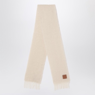 Loewe White Mohair And Wool Scarf Women