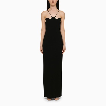 Mônot Black Long Dress With Slit