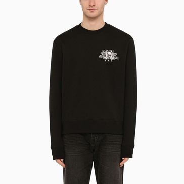 Amiri Black Cotton Crewneck Sweatshirt With Logo Print