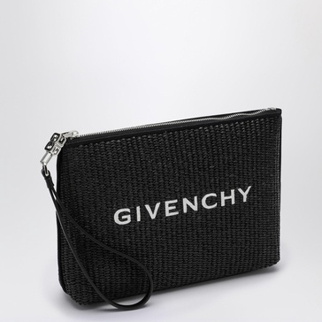 Givenchy Black Raffia Clutch Bag With Logo Women