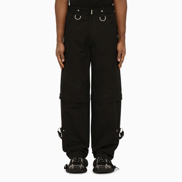 Convertible Straight-Leg Embellished Cotton-Canvas Trousers