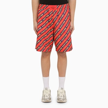 Martine Rose Red Bermuda Shorts With Logo Print Men