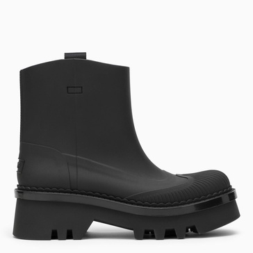 Black 'Raina' Mid-calf Rain Boot in Organic Rubber Woman