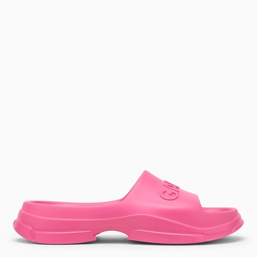 Ganni Fucsia Rubber Slipper With Logo