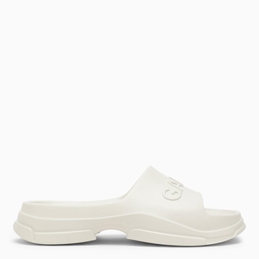 Ganni White Rubber Slipper With Logo