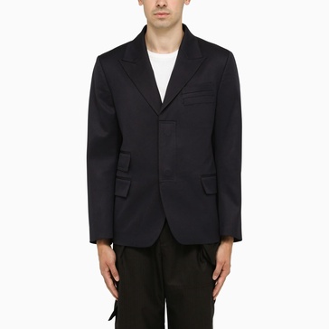 Ader Error Single Breasted Navy Wool Jacket