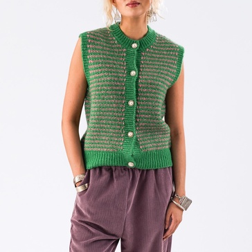 Lollys Laundry Nynne Intarsia-Knit Vest - M