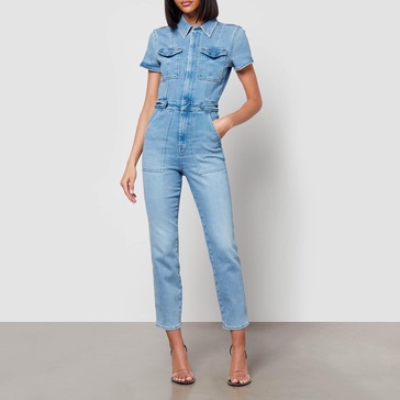 Good American Fit For Success Stretch-Denim Jumpsuit - XS