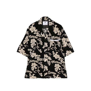 patterned-jacquard terry-cloth shirt