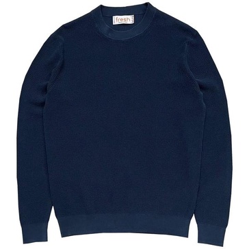 Crepe Cotton Navy Sweater