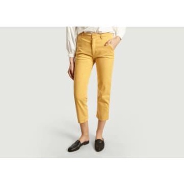 Mango Yellow Sandy High Waist 7 8 Length Trousers