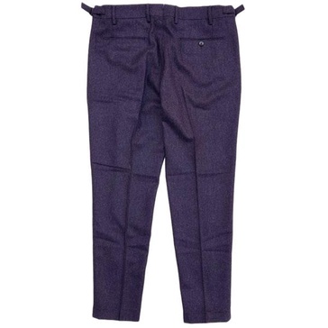 Wool Pleated Chino Pants In Purple