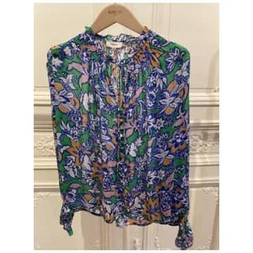 Green Print Latinos Blouse