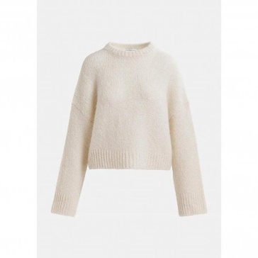 Essentiel Antwerp Griffin Knit Pullover With Collar Off White