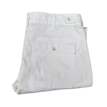 Cotton Fatigue Pants In Butter White