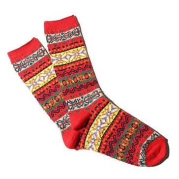 Fairisle Crew Red Sock