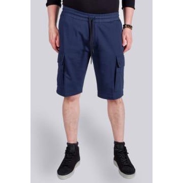 Navy Cargo Jersey Shorts