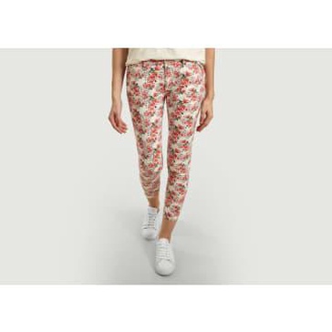 Neon Peonies Sandy Peonies Print 7 8 Length Trousers