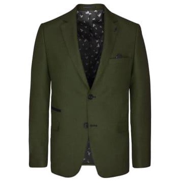 Textured Suit Jacket - Green