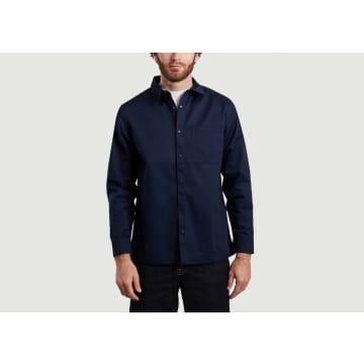 Navy Blue Oversize Shirt With Pocket