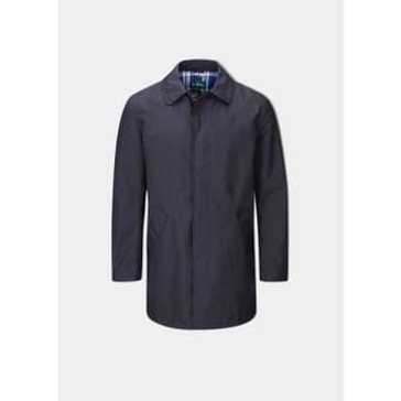 Dark Navy Gorston 3/4 Length Raincoat