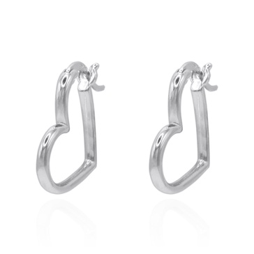 Amora Heart Hoops Sterling Silver