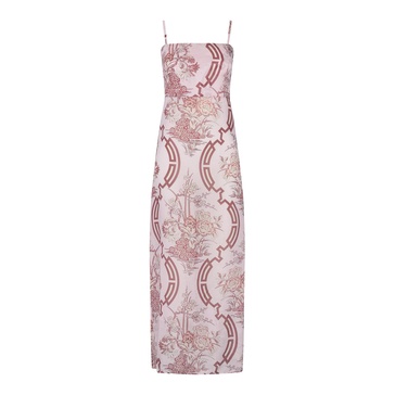 Fleurs De Chine Midi Slip Dress