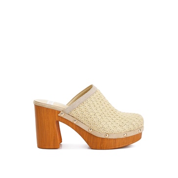 Jeydena Raffia Platform Clogs In Natural