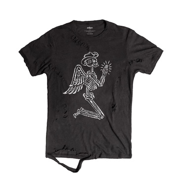 Skeleton Cowboy Thrasher T-Shirt | Black