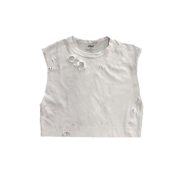 Cropped Thrasher Tank | White