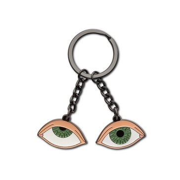 Enamel Keychain Rolling Green Eyes