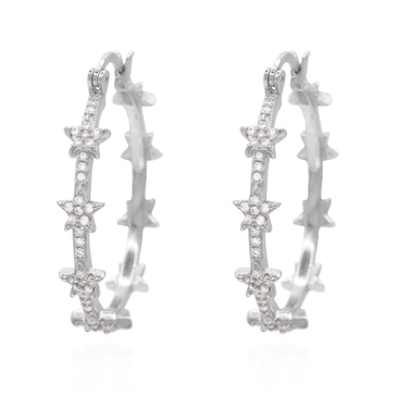 Aneira Star Hoop Earrings | Sterling Silver