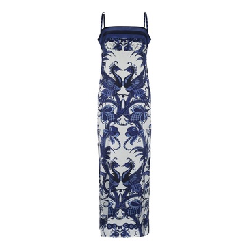 Silk Slip Dress Shangri La Azul