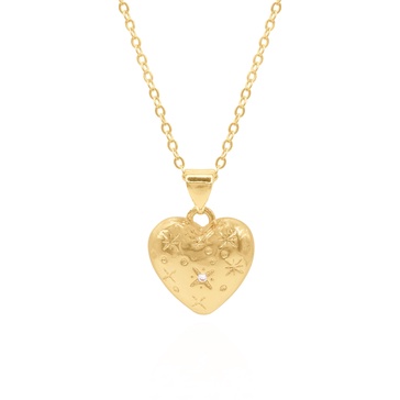 Vida Bubble Heart Necklace - Gold Plated