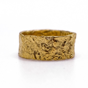 Athena Hammered Band Ring - Gold