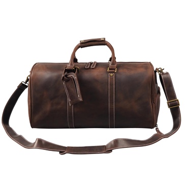 Dark Brown Leather Weekender