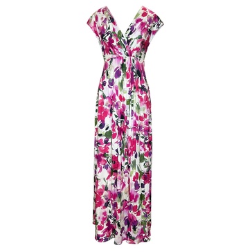 Sophia Maxi Dress In Fuchsia Floral Print