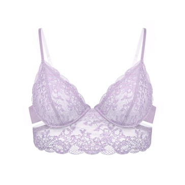 Wild Lace Long Line Bra Lilac Hint