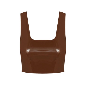 Commando Patent Leather Crop Top, Cinnamon