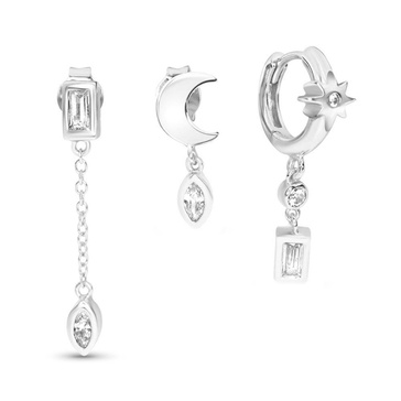 Luna Trio Earring Set - Silver