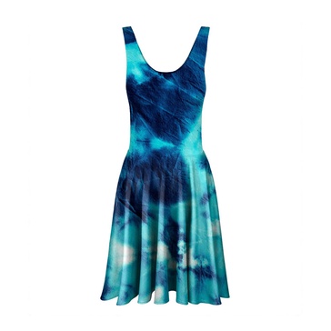 Blue Tie Dye Circle Dress