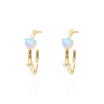 Celine Opal Hoop Earrings Gold Plated