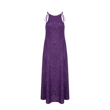 Addie Sequin Long Dress In Sparkling Grape