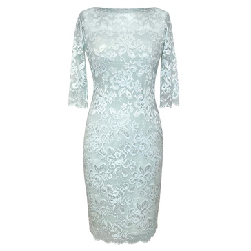 Lila Lace Dress In Mint Silver Green