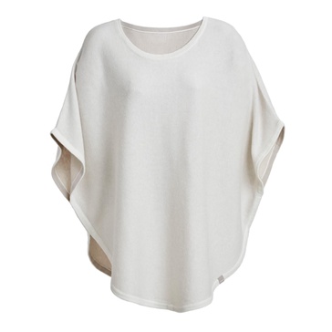 Flora Cotton Cashmere Reversible Poncho Cream & Starch