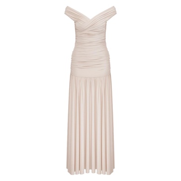 Purley Jersey Long Dress In Cuban Sand