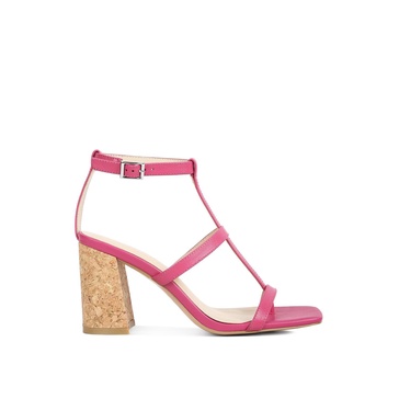 Mirabella Open Square Toe Block Heel Sandals In Fuschia