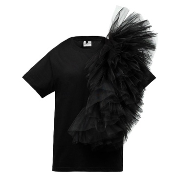 Edgy Ruffle Appliqué Tee