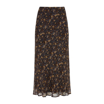 Poppy Aster Midi Skirt In Black