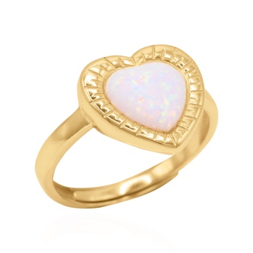 Roxanne Opal Heart Ring | Gold Plated